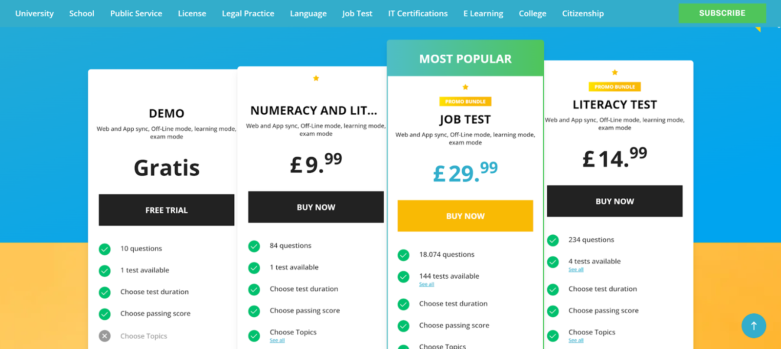 structured in the Easy-Quizzz platform